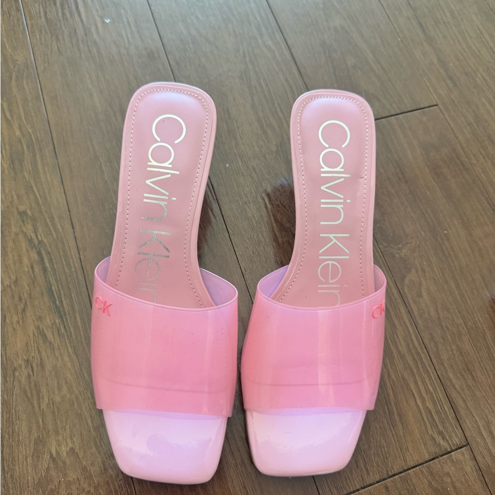Calvin Klein Pink Mules Contemporary Design